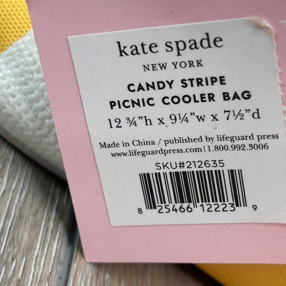 🌈 NWT Kate Spade Candy Stripe Picnic Cooler Bag | Insulated Tote | Beach Pool - Picture 2 of 10